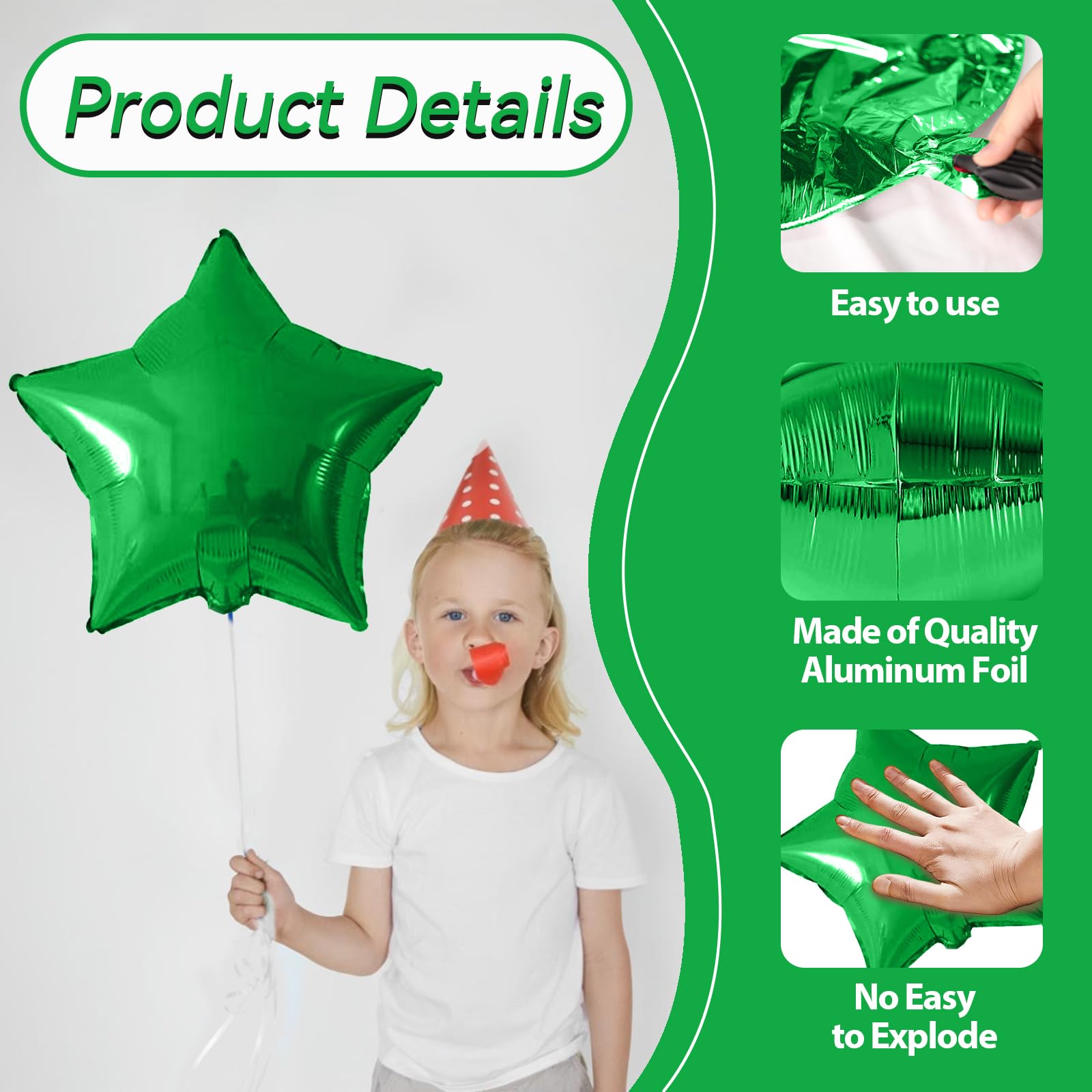 Biapian silver star foil balloon adds metallic sparkle to photos and setups.