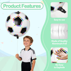 Biapian soccer balloon set includes straw and ribbon for quick, tidy setup.