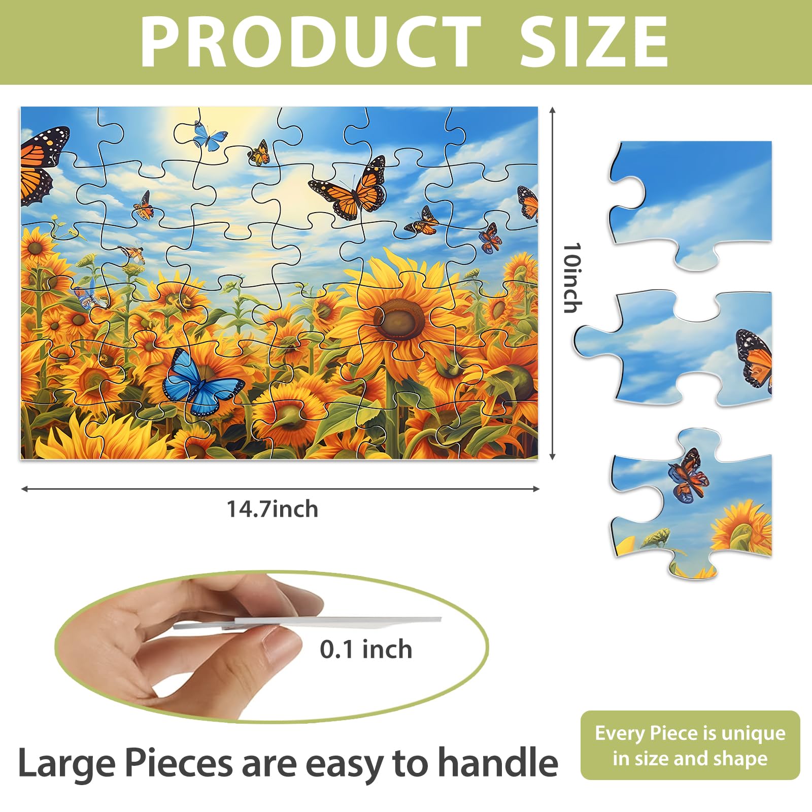 Concave-convex textured puzzle pieces by Biarek for easy grip