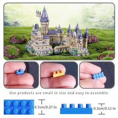 Bibilock micro mini blocks with detailed castle assembly for focused building.