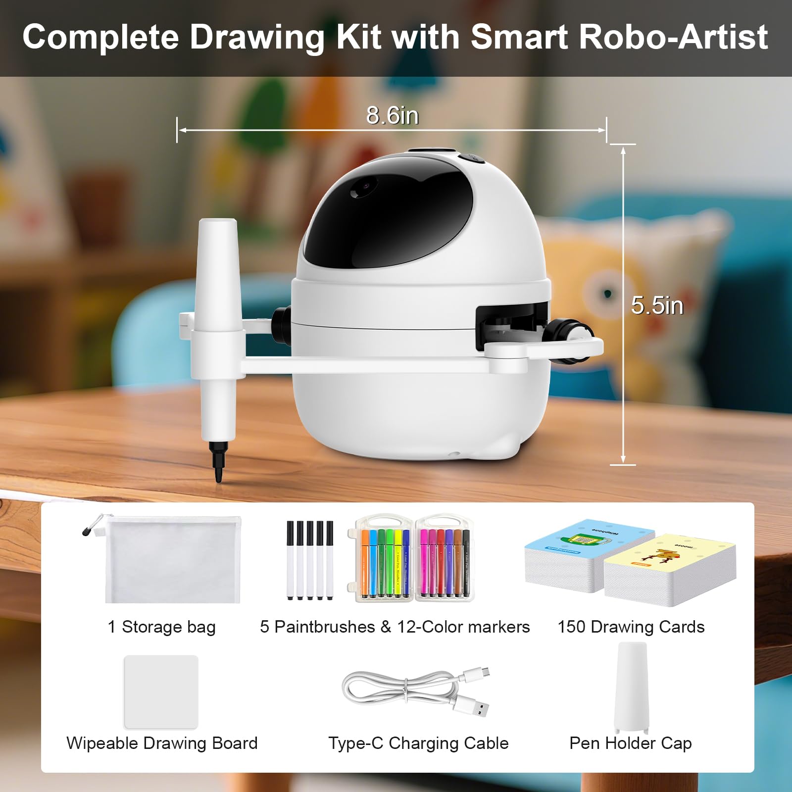 Reusable drawing board with BiBiSi for easy erase and redraw.