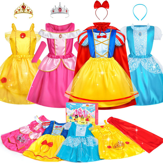 BIBUTY princess dress-up set with crowns and cape for imaginative playtime