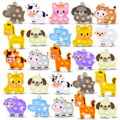 BicMan 30-piece mini pop keychain set, soft silicone bubbles for on-the-go stress relief.