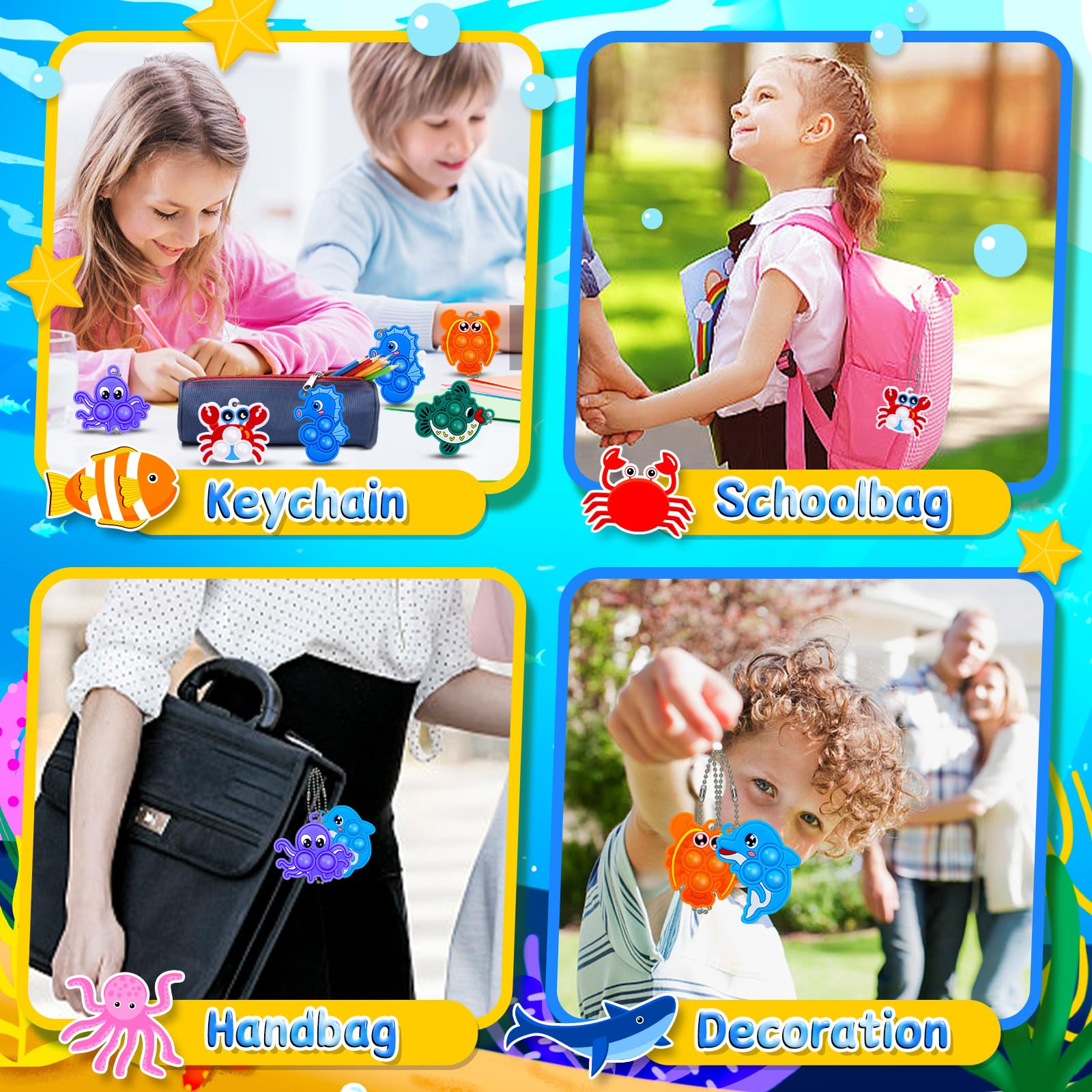 BicMan classroom prize pop key chain compact incentive for kids.