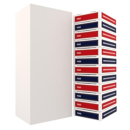 Bicycle 12-pack shows six red and six blue decks for larger game nights.