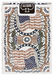 Card back pattern on Bicycle American Flag deck evokes heritage during games.
