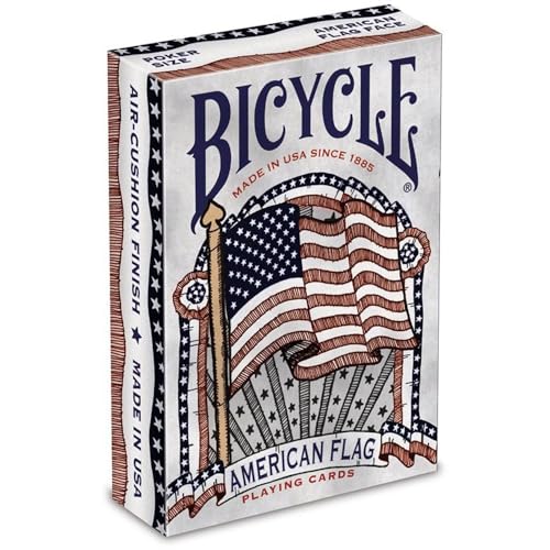 Tuck-case artwork on Bicycle American Flag deck protects cards and adds display value.