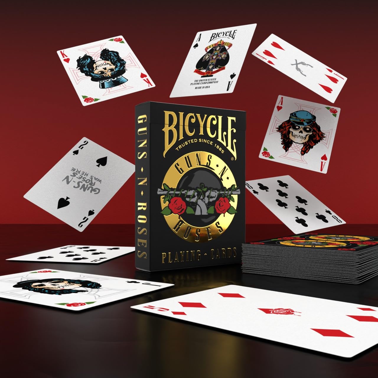 Bicycle Axl Rose art card highlights the frontman visuals for collectors.