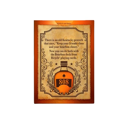 Bicycle Bourbon playing cards on Bicycle cardstock for a sturdy, professional feel.