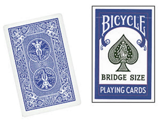 Bicycle Bridge Size Playing Cards in blue, durable stock for reliable game nights.