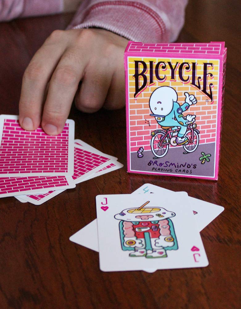Bicycle Brosmind faces illustration deck adds unique flair to casual or tournament play.