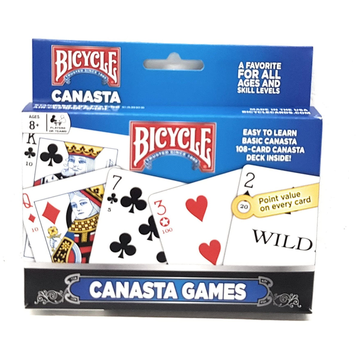 Bicycle Canasta 2-Pack cards in standard size, easy to shuffle for family game night