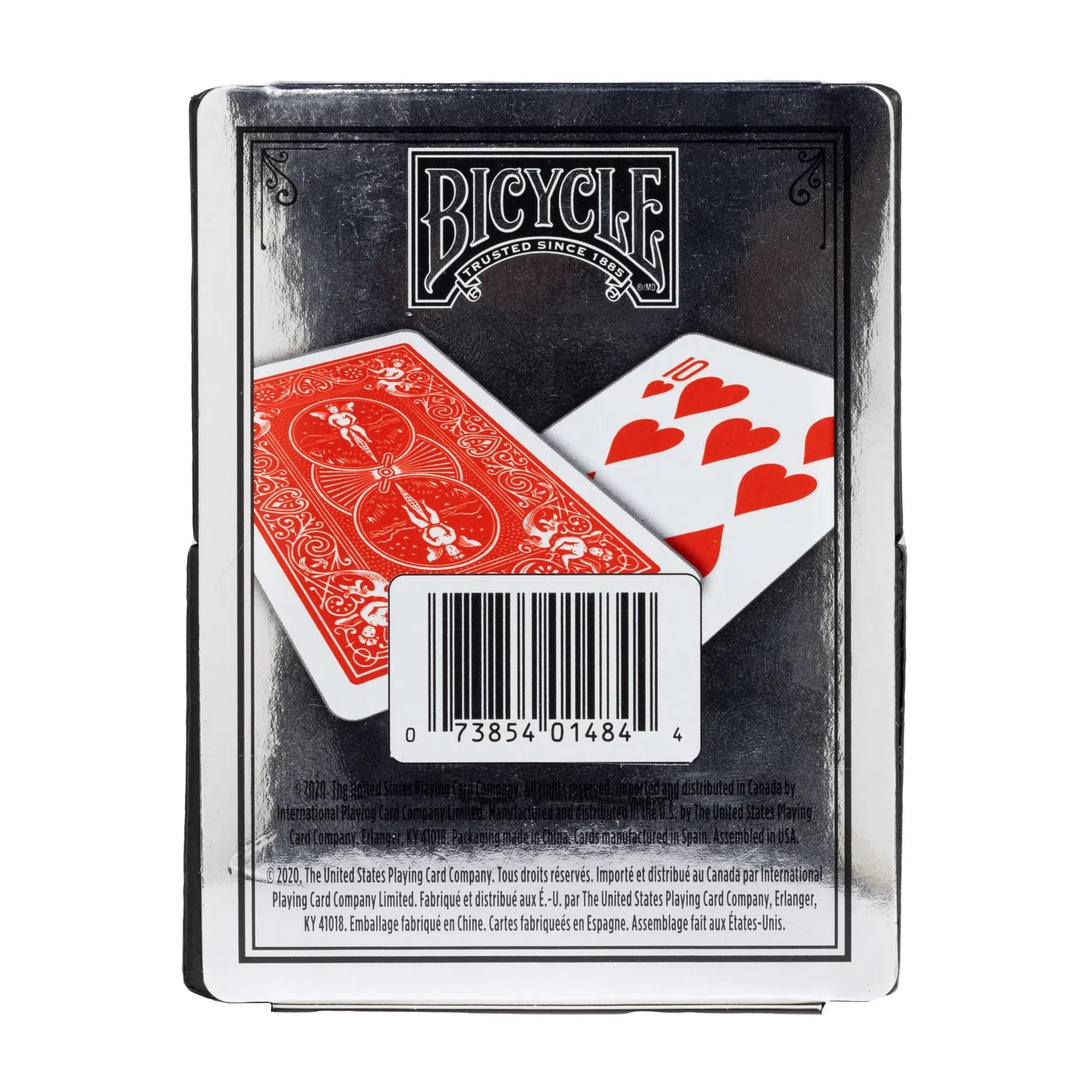 Bicycle Prestige deck shown during quick shuffling for gameplay.
