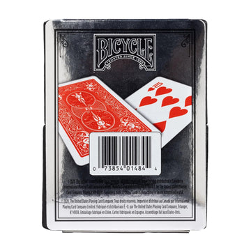 Bicycle Prestige deck shown during quick shuffling for gameplay.