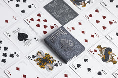 Bicycle Cinder court cards in warm gold evoke glowing embers for play