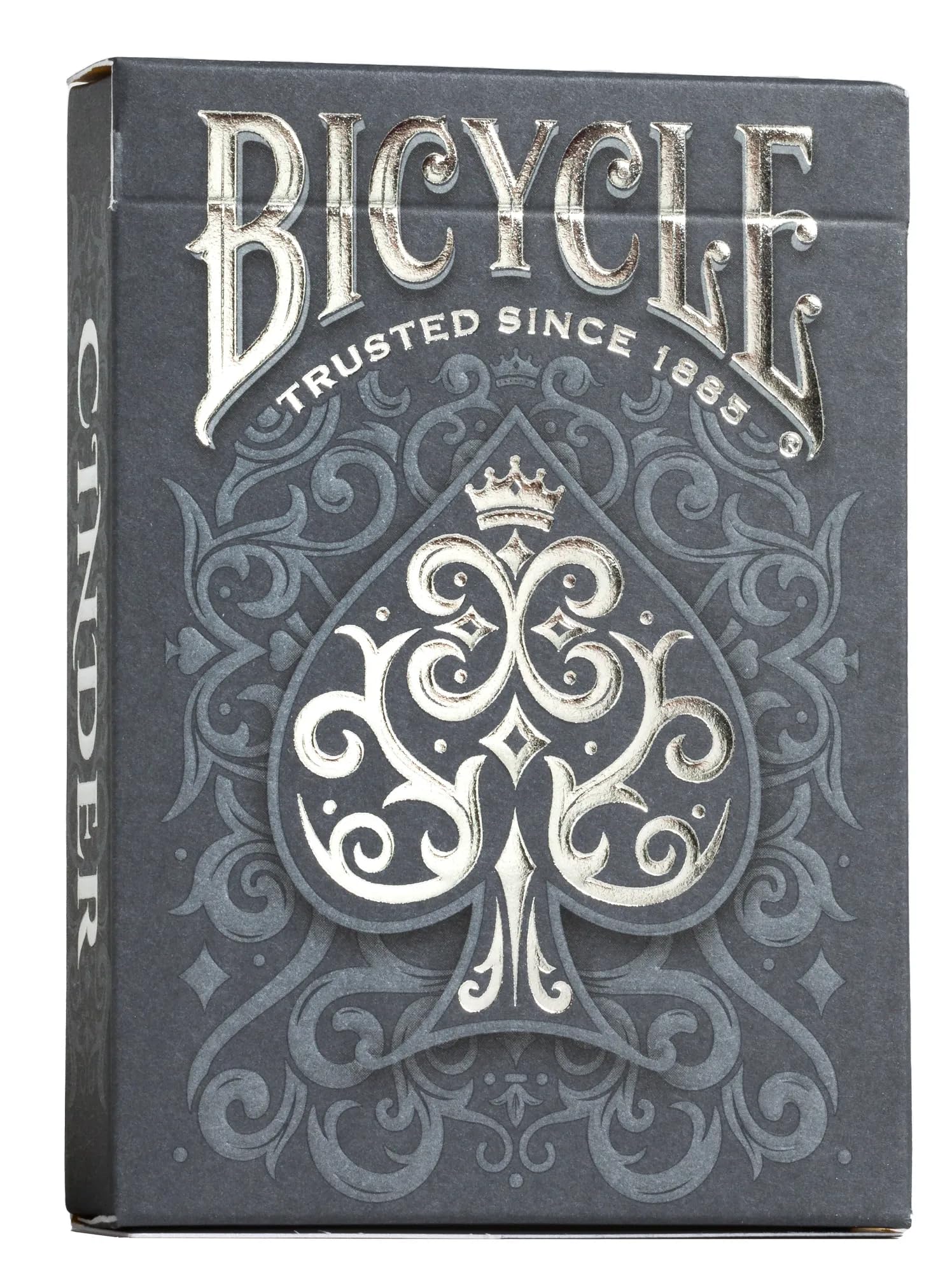 Bicycle Cinder front with silver smoke foil, perfect for premium card games