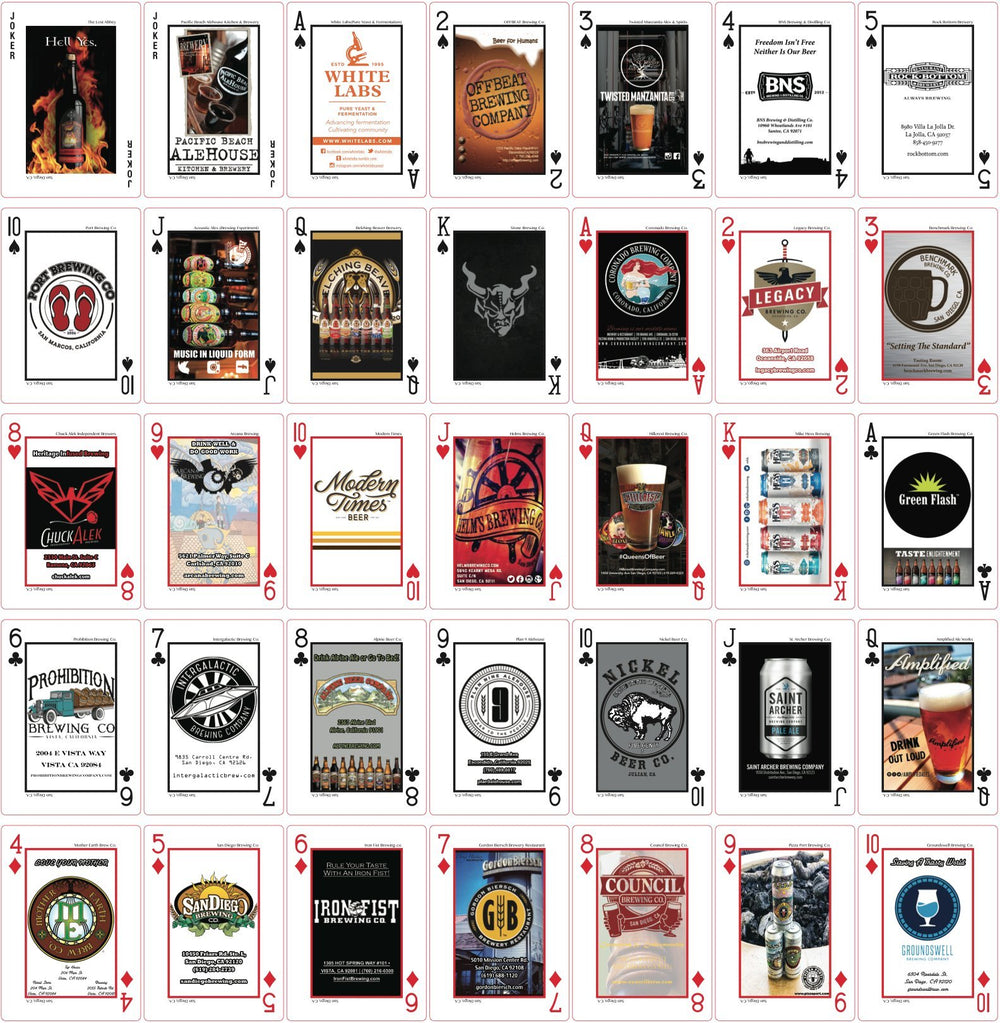 Bicycle Craft Beer Playing Cards card face brewery logo, a visual celebration of American craft.