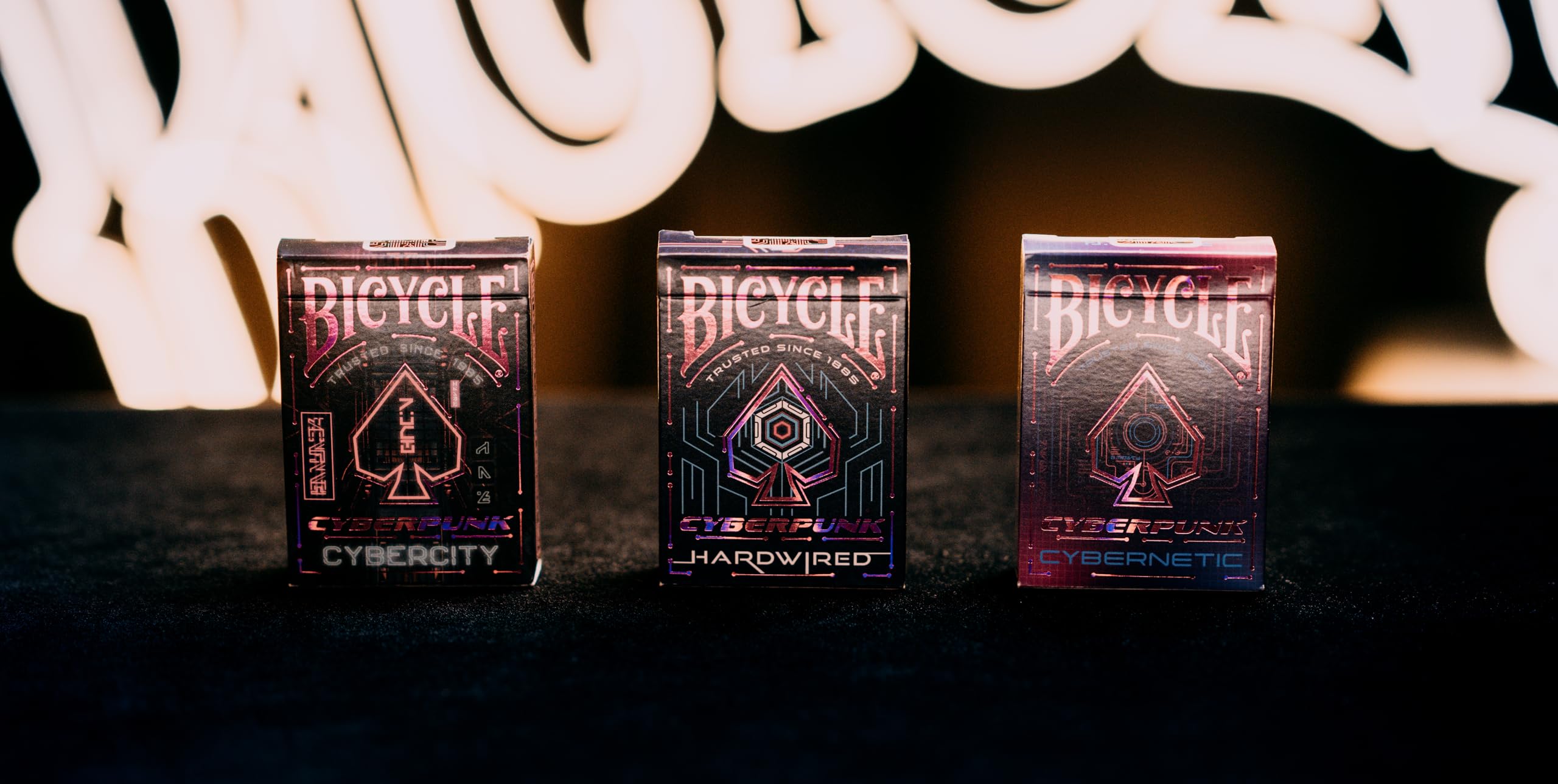 Bicycle Cyberpunk Hardwired deck used for cardistry and tricks