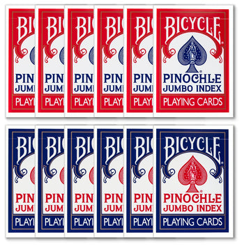 Bicycle Deluxe Pinochle jumbo blue deck with large numbers for quick recognition