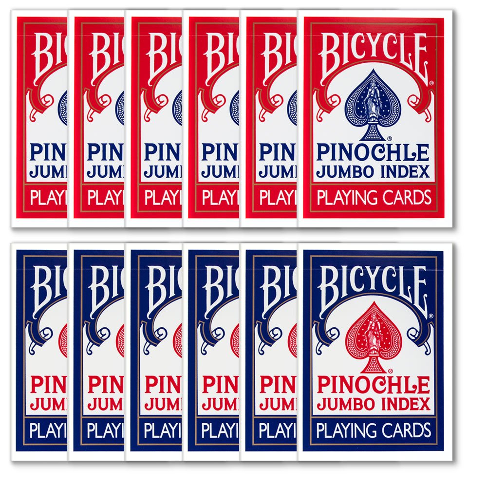 Bicycle Deluxe Pinochle jumbo blue deck with large numbers for quick recognition