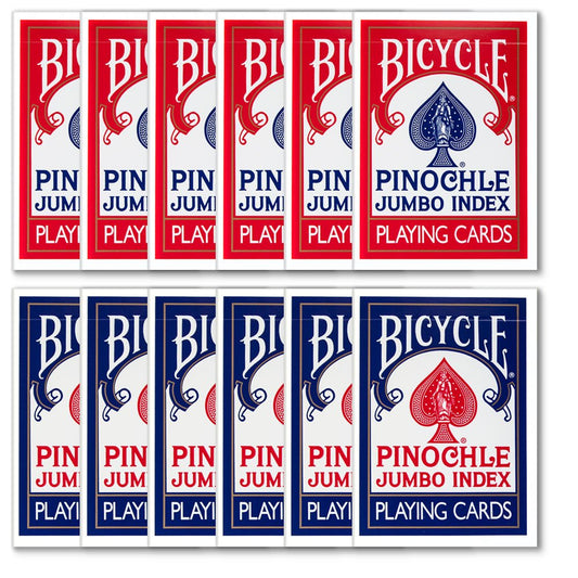 Bicycle Deluxe Pinochle jumbo blue deck with large numbers for quick recognition