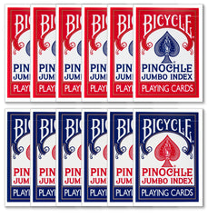 Bicycle Deluxe Pinochle jumbo blue deck with large numbers for quick recognition