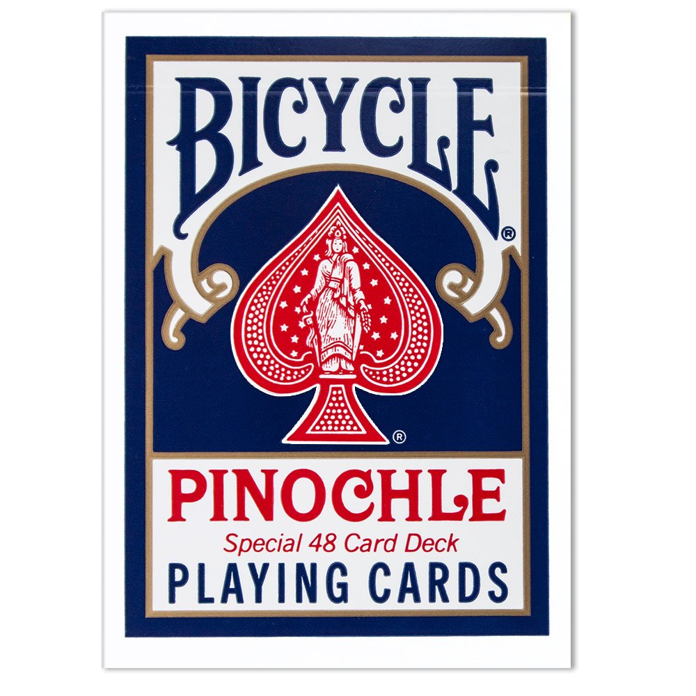 Bicycle Deluxe Pinochle jumbo index red deck improves readability at the table