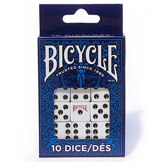 Bicycle dice 10-die package front view for versatile tabletop gaming.