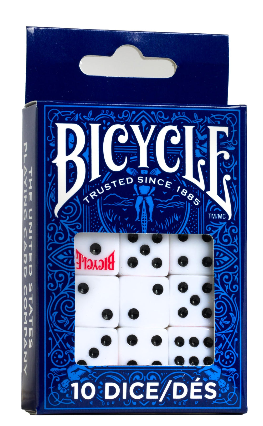 Bicycle Dice Set with white and black d6, 16mm, for fair rolling.