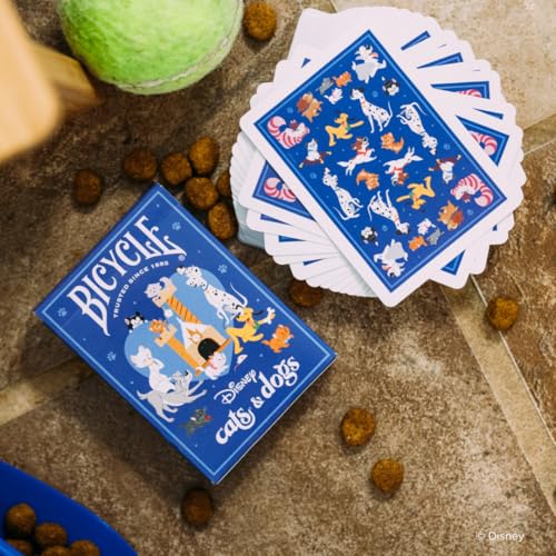 Bicycle Disney playing cards with cats in red suits for bold theme