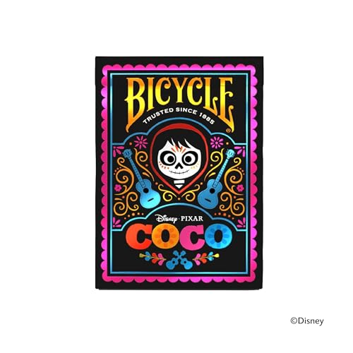 Bicycle Disney Coco skeletal court cards featuring Miguel and friends for family game night.