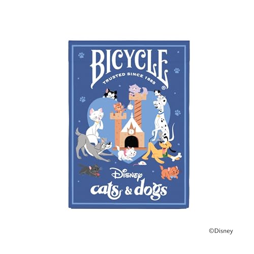 Bicycle Disney playing cards with dogs in black suits for high contrast gameplay