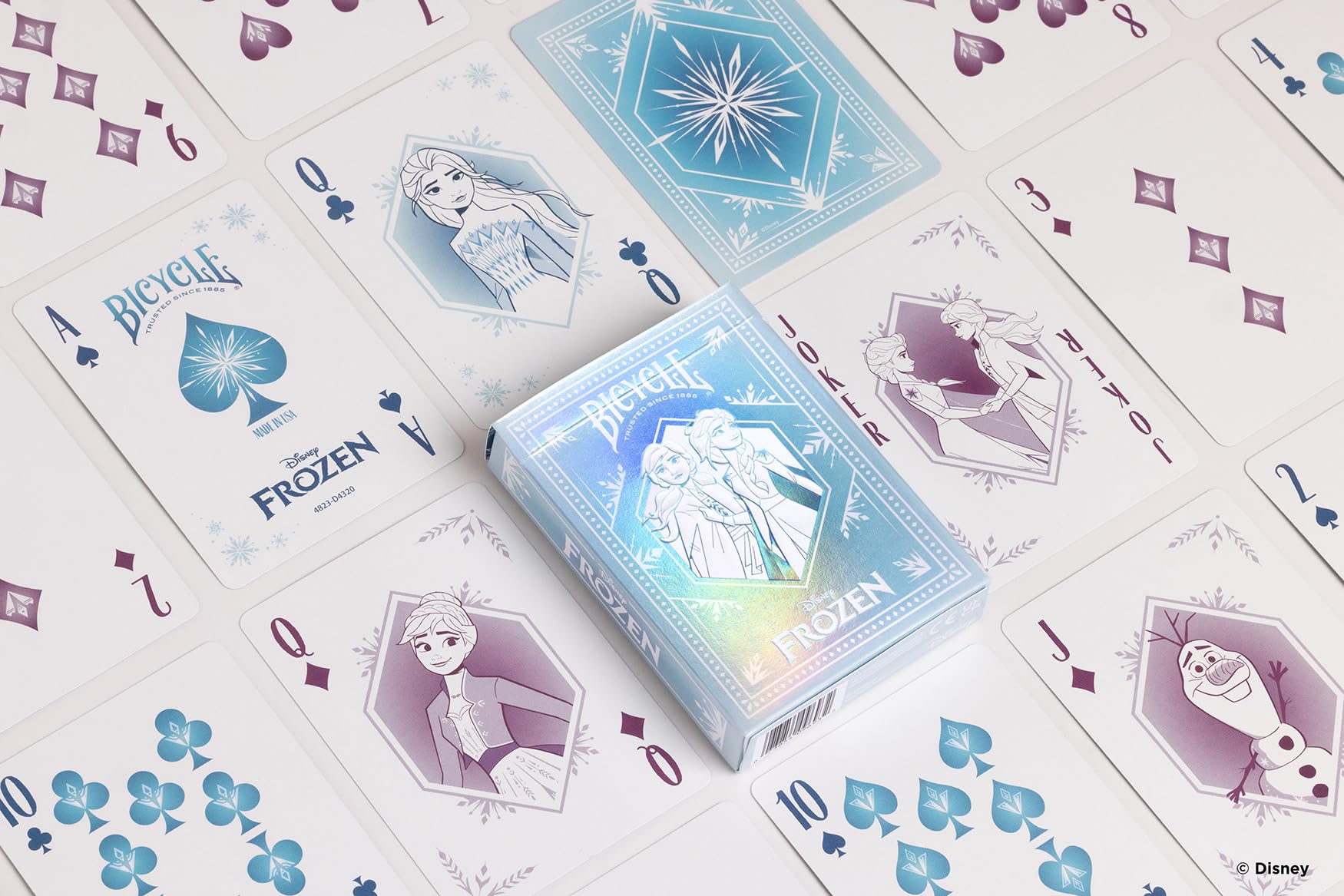 Bicycle Frozen deck with Nokk and Bruni artwork enhancing theme