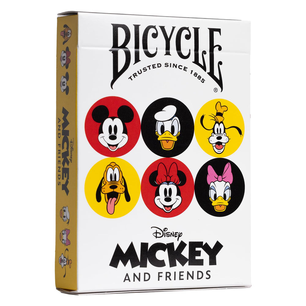 Bicycle Disney Mickey and Friends back design adds bold color for game nights.