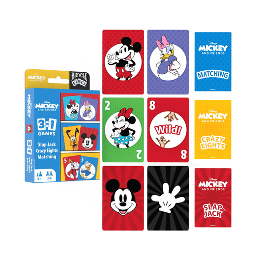 Bicycle Disney Mickey cards deck ready for family game night fun.