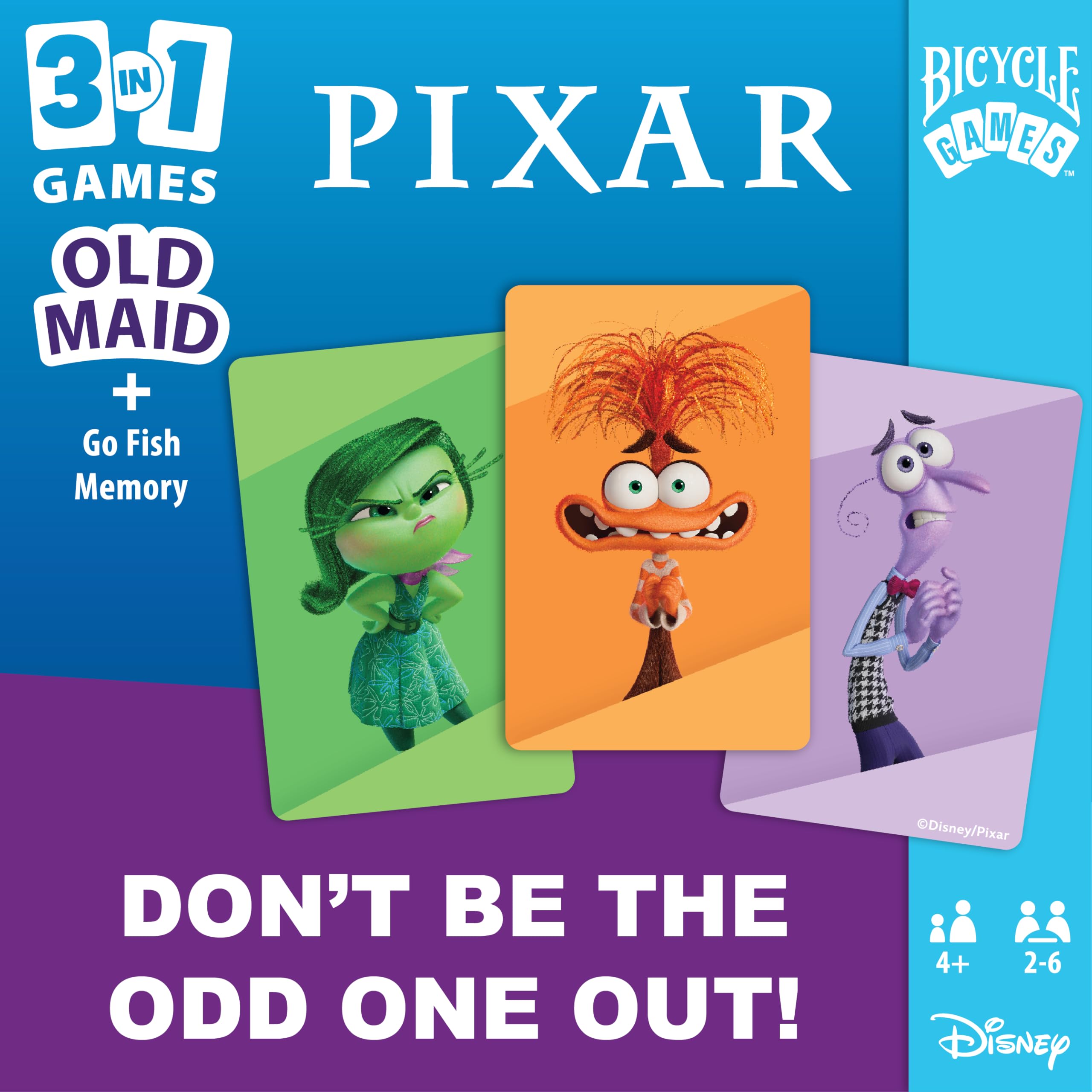 Inside Out deck invites expressive, engaging matching play with Bicycle Disney Pixar