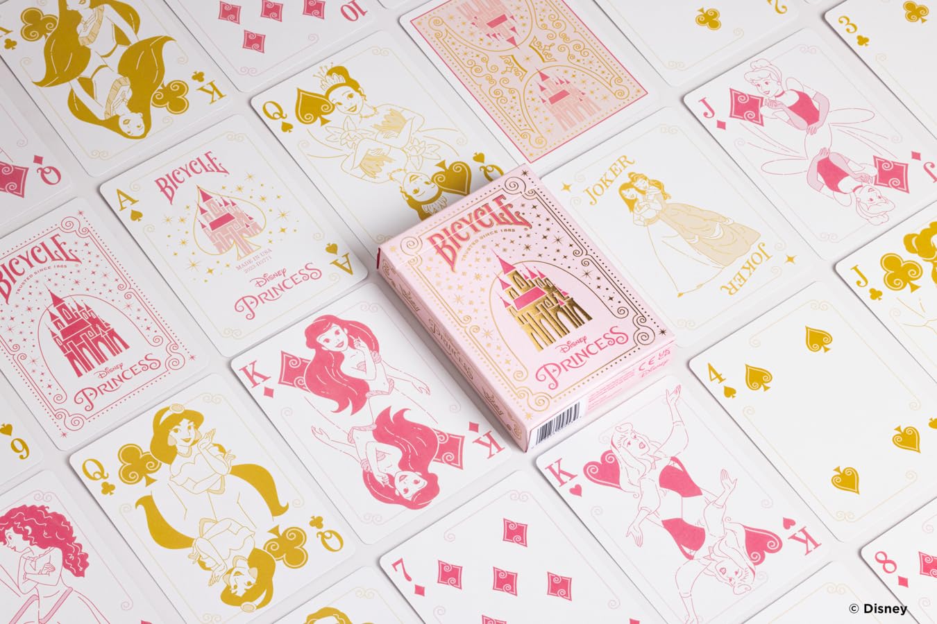 Made in USA label on Bicycle Disney Princess cards by USPC