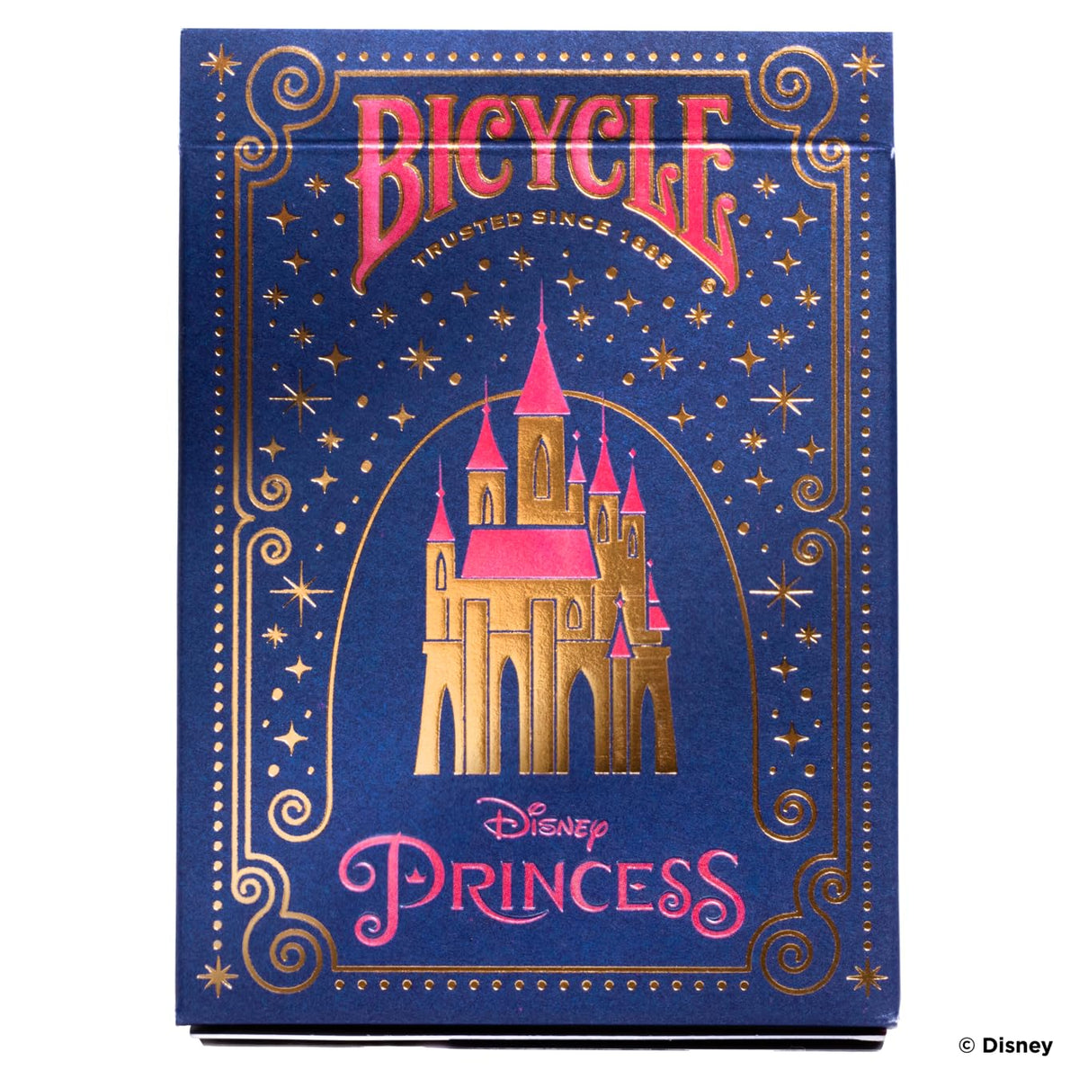 Bicycle Disney Princess cards pink face design with gold pips for elegant play