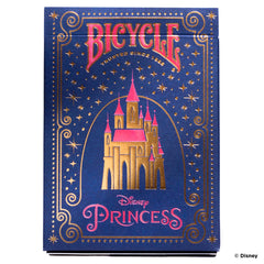 Bicycle Disney Princess cards pink face design with gold pips for elegant play