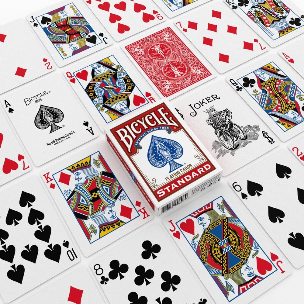 Bicycle four-deck value pack keeps spare decks ready.