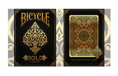 Bicycle Gold Deck finish closeup shows shimmering gold effect