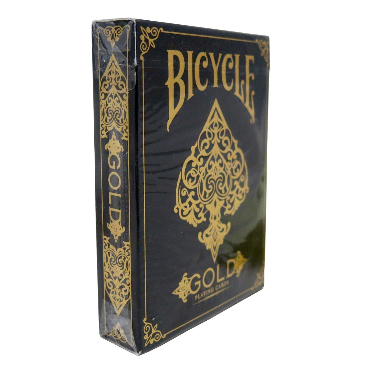 Bicycle Gold Deck front view highlights elegant design for refined card play