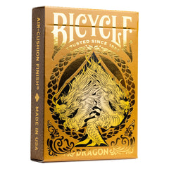 Bicycle Gold Dragon card back design showcases dual dragons for collectors and game nights.