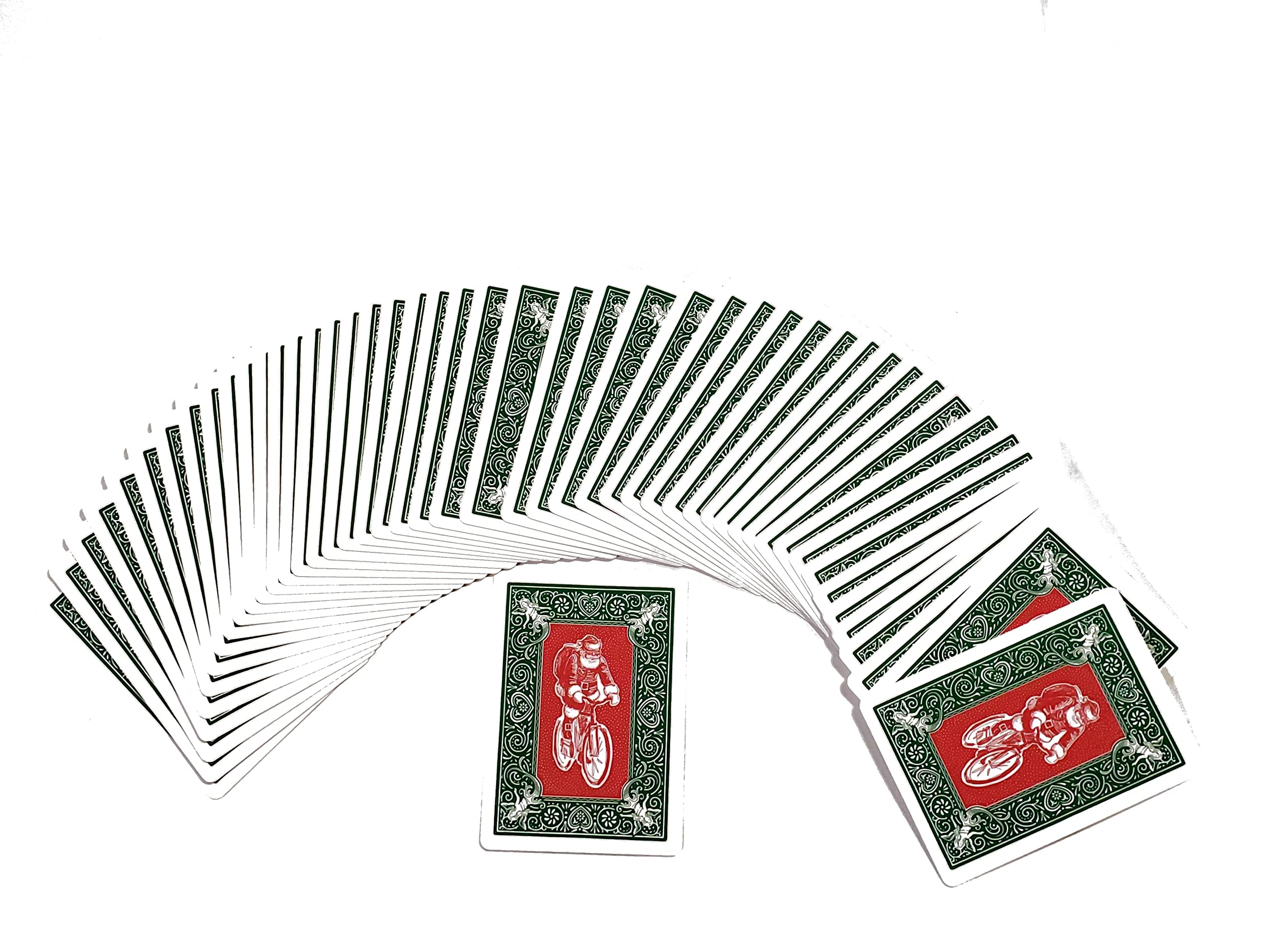 Bicycle Green Back Santa playing cards jokers and faces