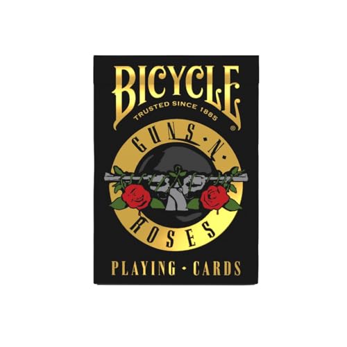 Bicycle Guns N' Roses playing cards back design highlights distinctive card backs for display.