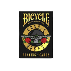 Bicycle Guns N' Roses playing cards back design highlights distinctive card backs for display.