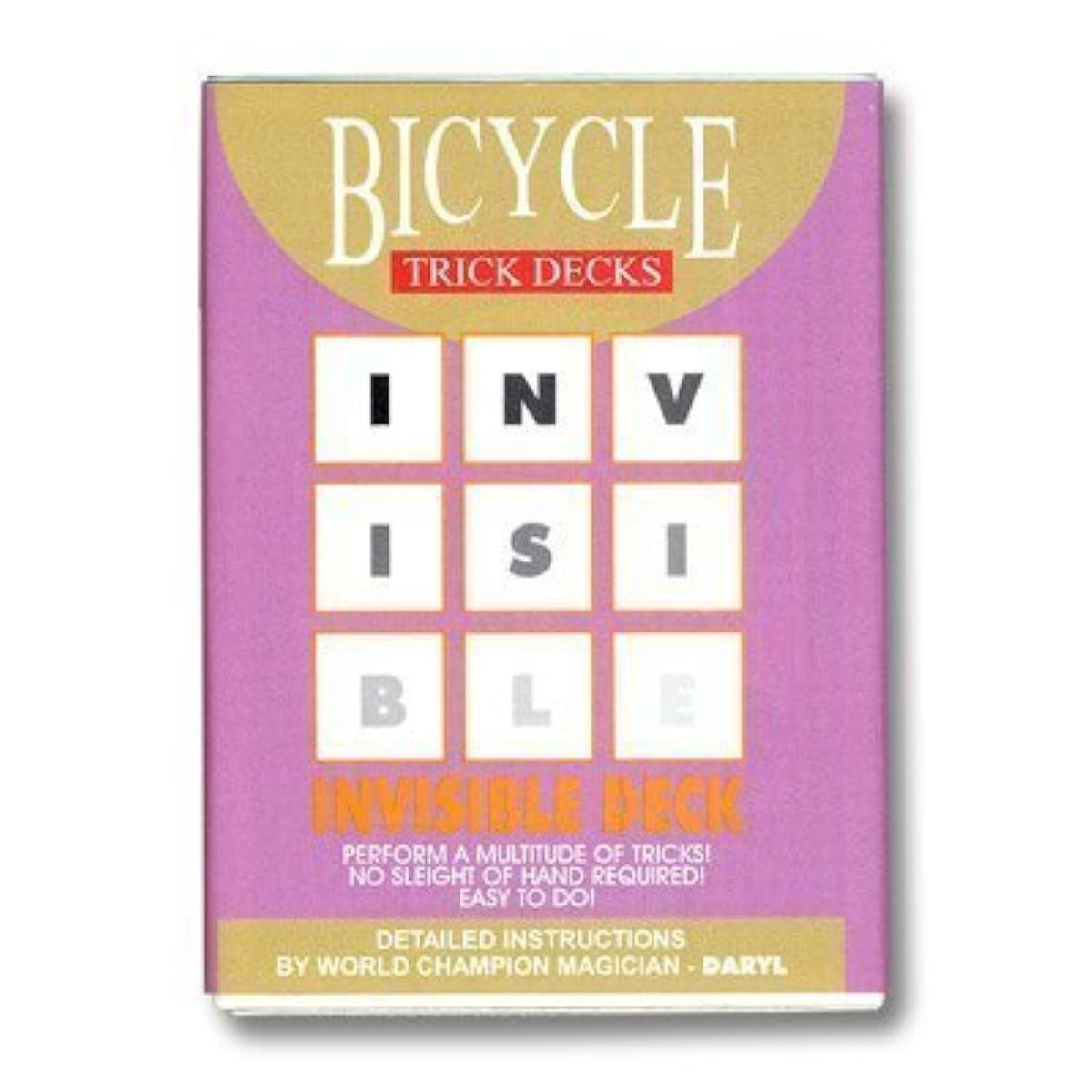 Bicycle Invisible Deck Red setup demonstrates a pocket-ready illusion for any card choice.