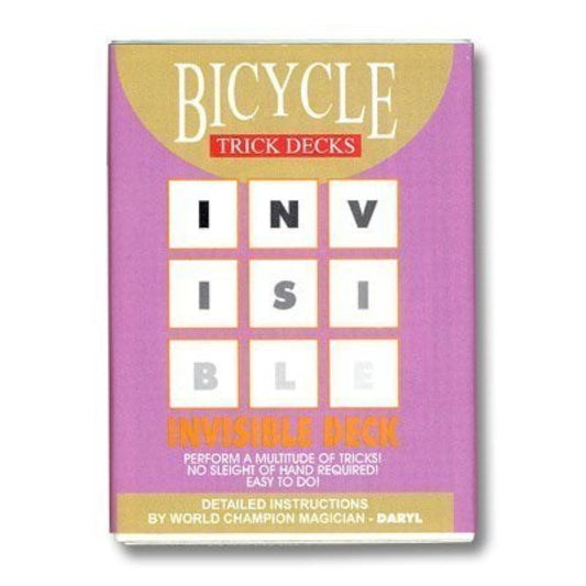 Bicycle Invisible Deck Red setup demonstrates a pocket-ready illusion for any card choice.