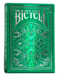 Bicycle Jacquard premium deck front cover with emerald green and silver foil detail