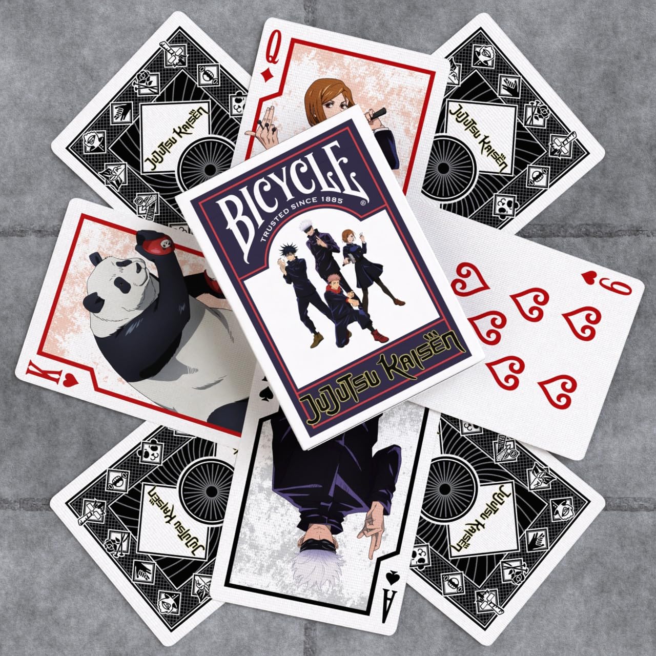 Bicycle Jujutsu Kaisen Sukuna-inspired pips evoke stylish motifs.
